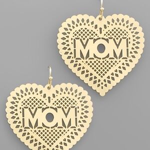 MOM Heart Filigree Earrings